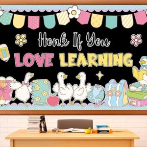 Silly Goose Classroom Bulletin Board Back to School Learning Classroom Decorations Set Pastel Learning Silly Goose Paper Cutouts for First Day of School Library Office Door Chalkboard Wall Decor