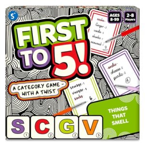 Skillmatics First to 5 – Board & Card Category Game with a Twist