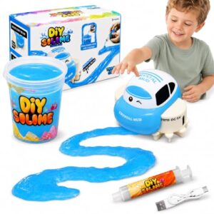 Slime Race Track Kit with USB-C Rechargeable Toy Car, Slime for Kid, Blue