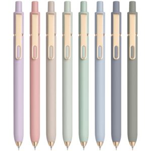 Sooez Gel Pens, 8 Pcs Cute Pens, 0.5mm Quick Dry Black Ink Pen Fine Point