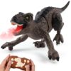 SPRSHY Remote Control Trex Dinosaur for Kids- Spray Lights RC Dino Figurine Walking Roar,T-rex Electric Prehistoric Creatures for 6 7 8 9 10 Years Boys and Girls Christmas Birthday