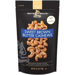 Squirrel Brand Sweet Brown Butter Cashews, 3.5 oz Resealable Bag
