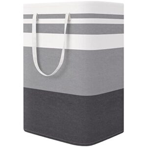 StorageRight Laundry Basket Hamper, 75L Collapsible Clothes Storage, Grey