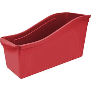 Storex Interlocking Book Bin, Large, 14-1/4 x 5-1/4 x 7 Inches, Red