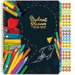 Student Planner 2026-2027 - Academic Year Weekly & Monthly School Planner, 11’’ × 9’’, Student Calendar with Stickers, Monthly Tabs, Strong Twin-Wire Binding, Perfect Organizer