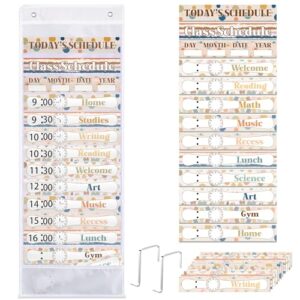Sunnymove Daily Schedule Pocket Chart, 13 Pockets, Boho