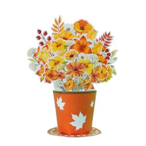 TaNoTool Autumn Flowers Small Bouquet 3D Pop-Up Greeting Card