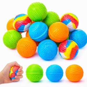 Tasdurian 12 Pack Textured Squeeze Stress Relief Toy for Kids Adults