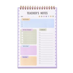 Teacher Notepad, Daily Planner 5.5" × 8.6", 50 Sheets Teacher Essentials