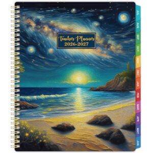 Teacher Planner 2026-2027 - Teacher Lesson Planner 2026-2027, 9" x 11", Jul.2026 - Jun.2027, Weekly & Monthly Lesson Plan Book for Teachers with Back pocket, Colorful Tabs