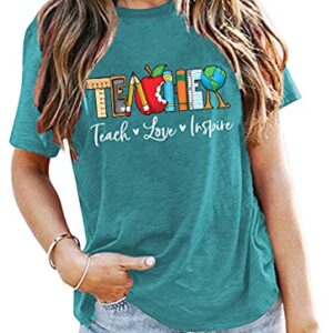 Teacher T Shirt for Women Teacher Graphic Tees Casual Inspirational Tops