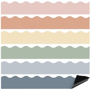 Tenceur 162 Pcs Magnetic Bulletin Board Borders, Neutral Boho Color