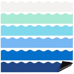 Tenceur 162 Pcs Magnetic Bulletin Board Borders, Ocean Color