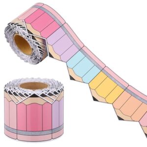 Tenceur 65ft Pastel Pencil Bulletin Board Border Die-Cut Trim Classroom