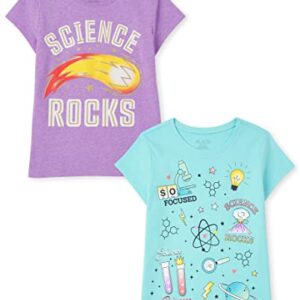 The Children's Place,Short Sleeve Graphic T-Shirt 2-Pack,Science/Science Rocks,Medium (7/8)
