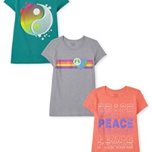The Children's PlaceThe Children's Place Girls Short Sleeve Graphic T- Shirt 3-PackPEACE/Earth/YINYANGSmall (5/6)