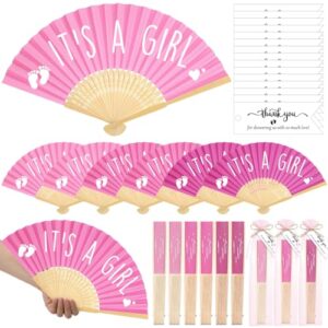 Threehoney 25 Sets Shower Party Favor for Guests Gift Fans, Pink