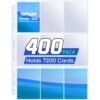 Tioplior 400 Pack Trading Card Sleeve Pages,9 Pockets Double Sided Binder Sheets for 3 Ring Binder,Hold 7200 Cards Fit for MTG,TCG,Baseball,Sports Standard Cards