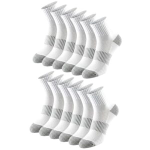 Tipi Toe Women's 12-Pairs Running & Athletic Sports Performance White Purity Paired with Grey Checkers & Toe Highlights Ankle/Quarter Socks, WQ14-T1