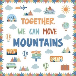 Together, We Can Move Mountains Bulletin Board Set Moving Mountains Bulletin Board for Classroom Decoration We Can Move Mountains Bulletin Board Cutouts for School Classroom Wall Bulletin Board Decor