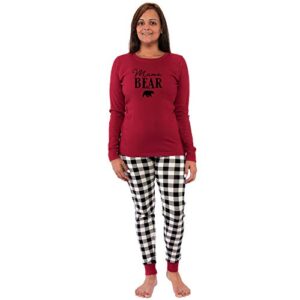 Touched by Nature Unisex Holiday Pajamas, Bear Women, Women X-Small