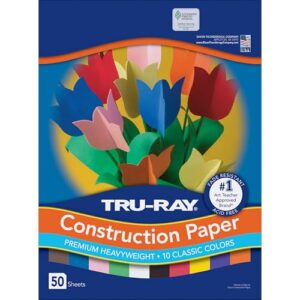 Tru-Ray Construction Paper P103031, 10 Classic Colors, 9" x 12", 50 Sheets