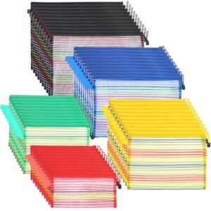 Twistover 50 Pcs Mesh Zipper Pouch Bag Bulk for Organizing, 5 Sizes, Color