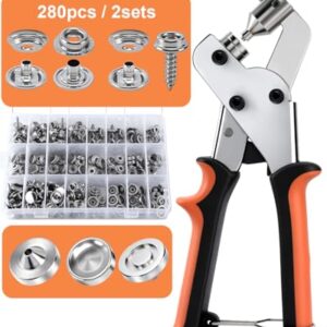 UCEC Snap Fasteners kit & Heavy Duty Snap Tool with 280 Boat Cover Snaps