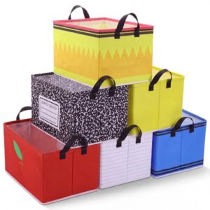Vesici 6 Pcs Back to School Storage Baskets Fabric Storage Bins Classroom