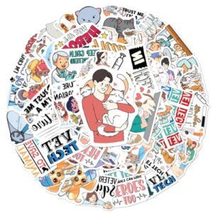 Veterinary Technician Quotes Animal Care Stickers Pack 50Pcs Vinyl Sticker Set for Laptop Water Bottles Luggage Journals Scrapbook Vet Tech Students Lovers Aesthetic
