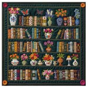 Vintage Bookshelf Puzzle 1000 Pieces for Adults, Wildflower Pages Floral Book Jigsaw Puzzle, Botanical Library Shelf Puzzle