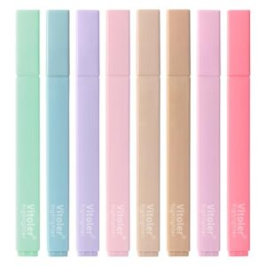 Vitoler Bible Highlighters Assorted Colors,8 Pack,Soft Chisel Tip