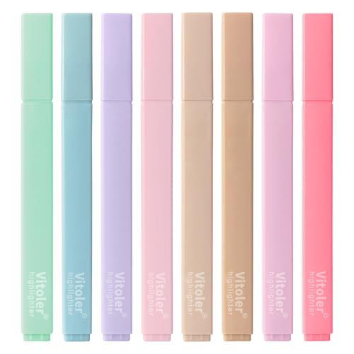 Vitoler Bible Highlighters Assorted Colors,8 Pack,Soft Chisel Tip