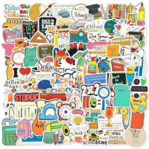 Weekgrat 300 Pcs Back to School Stickers: Multicolor Cartoon Bubble Stickers for Scrapbook, Waterproof Vinyl Stickers for School Supplies, Classroom Decorations
