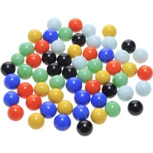 WE Games Replacement Glass Marbles – 60 Count for Chinese Checkers – Colored Game Pieces for Board Play – Marbles Only