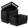 Wenqik Set of 12 Small Plastic Baskets for Organizing, Black
