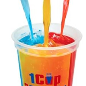 WESCUP – World's First Ever 3-Compartment Reusable Souvenir Drinking Cup with 3 Straws for Hot and Cold drinks, BPA free, Dishwasher Safe - 24oz