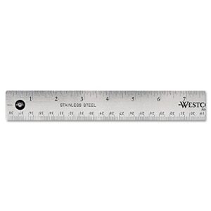 Westcott 10416 15" Stainless Steel Office Ruler with Non Slip Cork Base