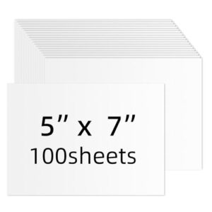 White Cardstock 5x7, 100 Pack Heavyweight 74lb / 200GSM Cardstock Paper