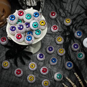 WinnerWhy 40 Pcs Halloween Plastic Eyeballs 10 Pairs Fake Eye Balls Halloween Decor 1.2" Scary Realistic Moving Eyeball for Horror Props Trick or Treat Party Cosplay (Multi Color)