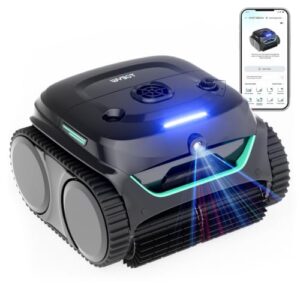 WYBOT C2 Vision Pool Vacuum Robot with AI Camera, Gloss Black‑Green