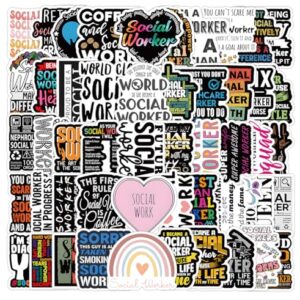 XYZONE Social Worker Stickers,Social Justice Stickers 106Pcs,Social Work Values Stickers,Water Bottle Laptop Journal Stickers,Social Workers Gift