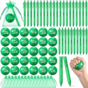 Yeaqee 30 Set Motivational Balls Bulk for Adults Relief Gifts, Green