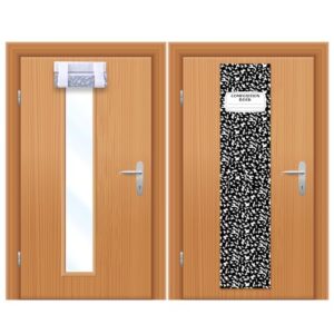 Yiaoyinnz 2 PCS Composition Book Classroom Door Window Cover Back to School Door Curtain Classroom Decor Blackout Lockdown Shades Glass Window Covering Darkening Blackout Roller Shades Room Supplies