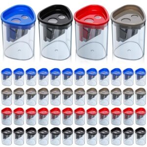 YooNotee 48 Pack Manual Pencil Sharpener Bulk Dual Hole Sharpeners for Standard and Large Sized Pencils Portable Handheld Design for Classroom Students Teachers Back to School Supplies Office Home Use
