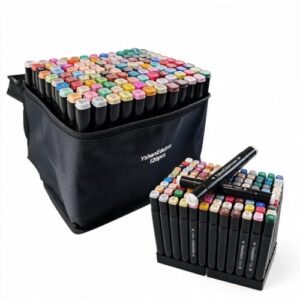 YshanEdutrix Alcohol Markers 120 Colors, 122 Pcs, Dual Tip Art Markers