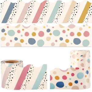 Zonon 2 Pcs 59 ft Classroom Bulletin Board Borders Boho Dots