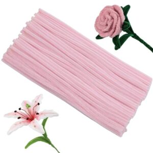 ZXIIXZ Pipe Cleaners, 100Pcs Light Pink Pipe Cleaners Bulk for DIY Crafts