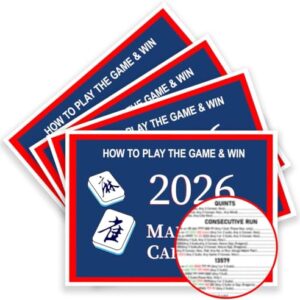 Zylaros 4 Pcs 2026 Mah-Jong Cards Rules Large Size