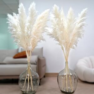 10pcs 46'' White Pampas Grass Tall Decor - Pompas Floral, Tall Pampas Grass for Floor Vases, Living Room Floor, Floor Plants, Plumas para, and Grass Wall Decor